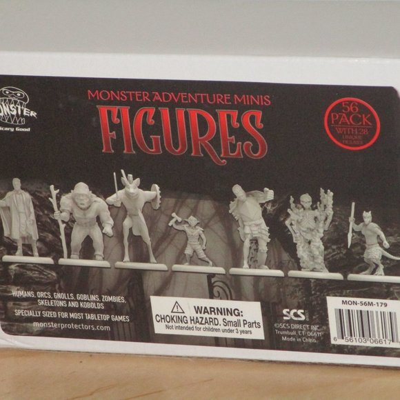 Monster Adventure Minis Hand UnPainted Figures 56 Total Humans, Orcs, Goblins - Picture 1 of 3
